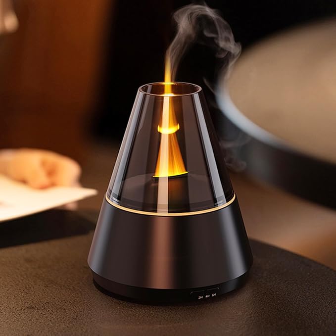 Flame Essential Oil Diffuser, Upgrade 7 Colour Lights Aromatherapy Diffuser, Oil Diffuser, Air Humidifier, Aroma Diffusers...
