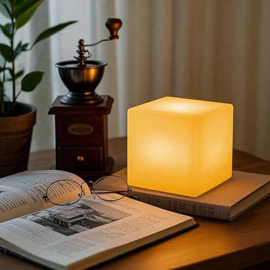4-inch Dimmable LED Cube Night Light for Kid, 16 RGB Color 4 Lighting Effect & 8 Level Dimming Tesseract Cosmic Cube w/Rem...