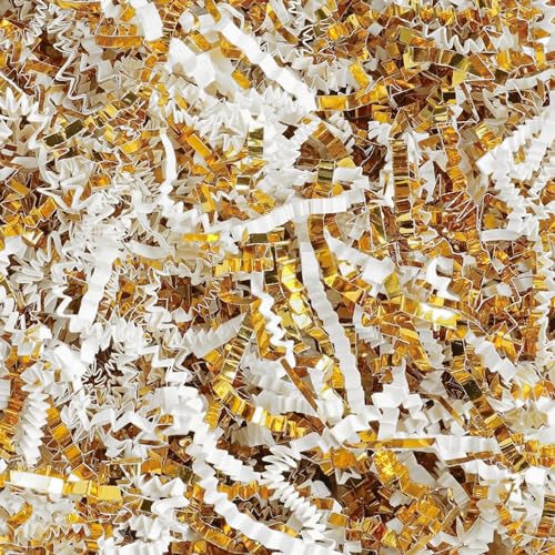 Uptotop 1/2LB Crinkle Cut Paper Shred Filler for Gift Wrapping Basket Filling, Birthday, Christmas, Thanksgiving, Wedding,...