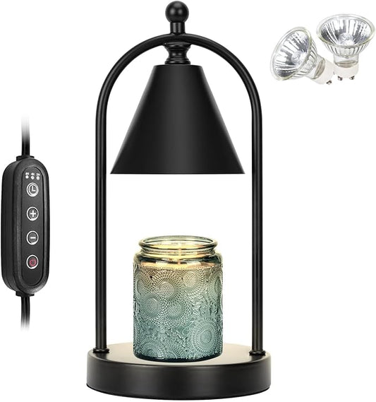 Soilsiu Candle Warmer Lamp with Timer, Electric Black Candle Warming Light for Bedroom, Dimmable Wax Melts Warmer for Home...