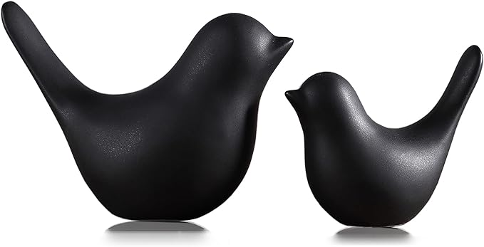 FANTESTICRYAN Small Animal Statues Home Decor Modern Style Black Decorative Ornaments for Living Room, Bedroom, Office Des...