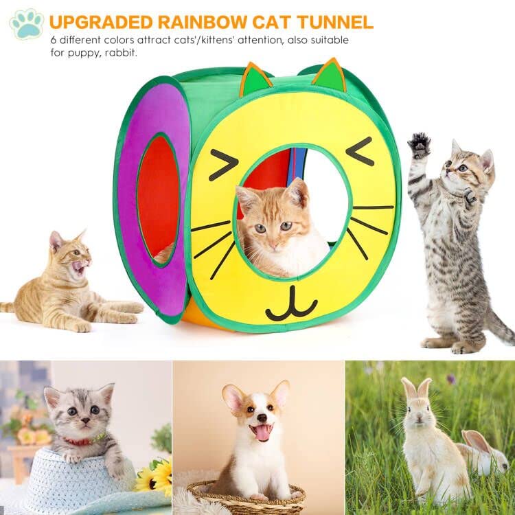 37 PCS Interactive Kitten Toys for Indoor Cats - Variety Set With Collapsible Tunnel Tube Tent, Feather Teaser Wand, Bell,...