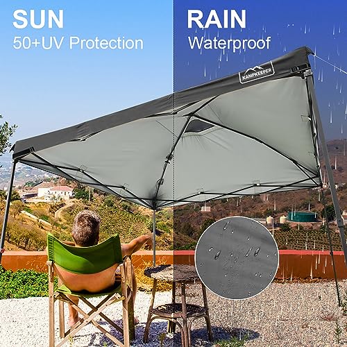 KAMPKEEPER Replacement Top Pop Up Canopy Tent Cover Roof with Air Vent and Adjustable Elastic Strap, Polyester UV Waterpro...