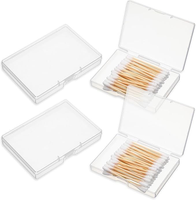 Gjinxi 4 Pcs Portable Travel Cotton Pad Holder, Bathroom Vanity Countertop Storage Organizer, Travel Qtips Case, Cosmetic ...