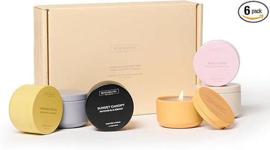 Benevolence LA Candle Gift Set – 6 Soy Scented Candles (1.4 oz) | Aromatherapy Candles with Orange, Eucalyptus, Rose & Jas...
