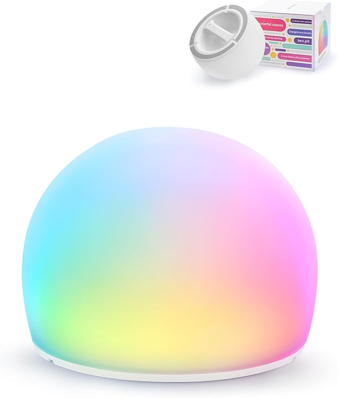 Night Light for Kids, Soft Egg Light with 13 Colors Changing Mode, Interactive Tap Light Stress Relief, LED Sensory Light ...