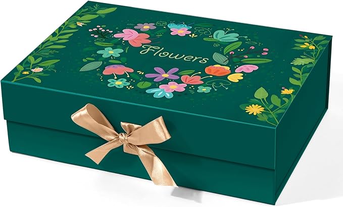 Giflsaidsprest Gift Box with Lid，10.24x7.48x3.15 Gift Boxes for Presents with Ribbon and Magnetic Closure，Valentine's，Moth...