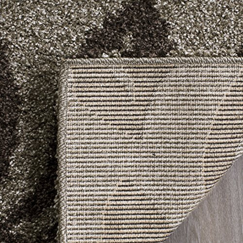 SAFAVIEH Florida Shag Collection Area Rug - 5'3" x 7'6", Smoke & Dark Brown, Floral Design, Non-Shedding & Easy Care, 1.2-...