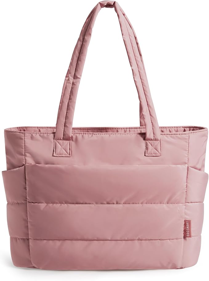 BAGSMART Tote Bag for Women, Lightweight Puffy Tote Bag with Compartments Shoulder Bag Handbag for Travel, Work, Gym | Lig...
