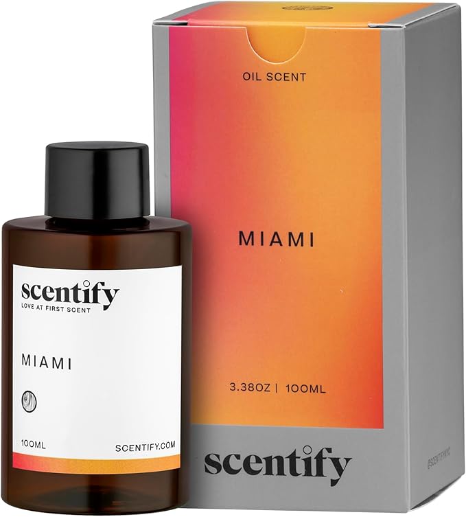 Scentify Miami Aroma Oil Refill Scent for Oil Diffusers - Creamy, Cashmere, Sandalwood, Musk Scents - Luxurious Relaxing A...