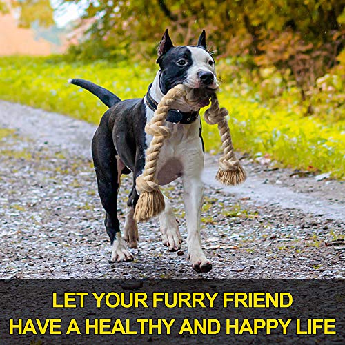 Fida Dog Rope Toys for Large/Medium Aggressive Chewers, Tough Cotton Chew Toy, 3 Feet 5 Knots Indestructible, Tug of War D...