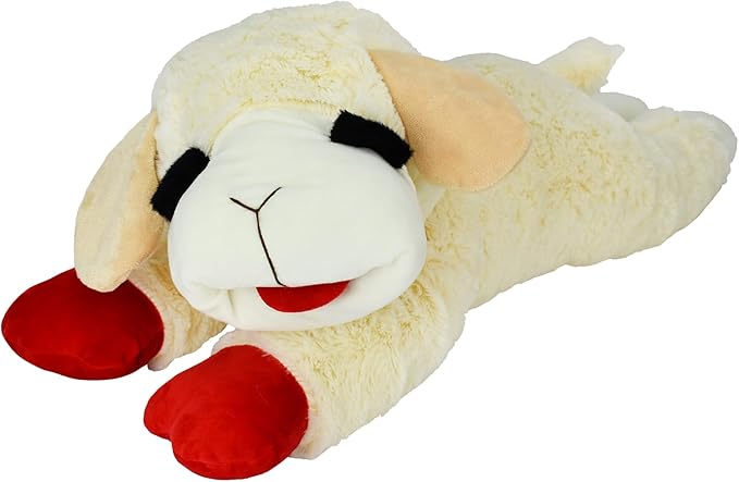 Multipet Lamb Chop Dog Plush Toy - Squeaky Toy for All Dogs - Extra Soft Plush - Stuffed Animal for Cuddling & Playing - J...