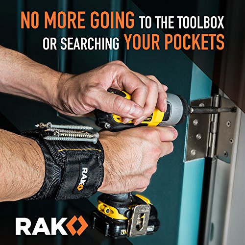 RAK Magnetic Wristband for Tools - Premium Tool Belt for Holding Screws Nails with Powerful Magnets, Birthday Gifts for Me...