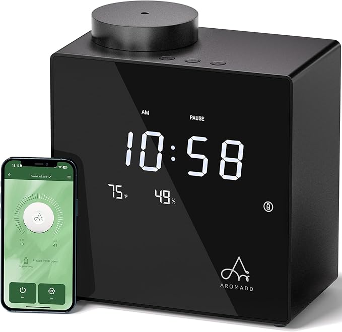 2026 Smart Waterless Diffuser, 2000 Sq.Ft Cold Air Scent Diffuser with Clock & Environmental Display | 7 Fragrance Levels,...