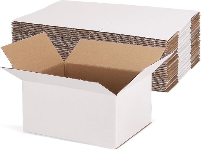 Rempry 30 Pack 8x6x4 Shipping Boxes White, Small Corrugated Cardboard Box for Mailing, Packaging Small Business, Kraft Mai...