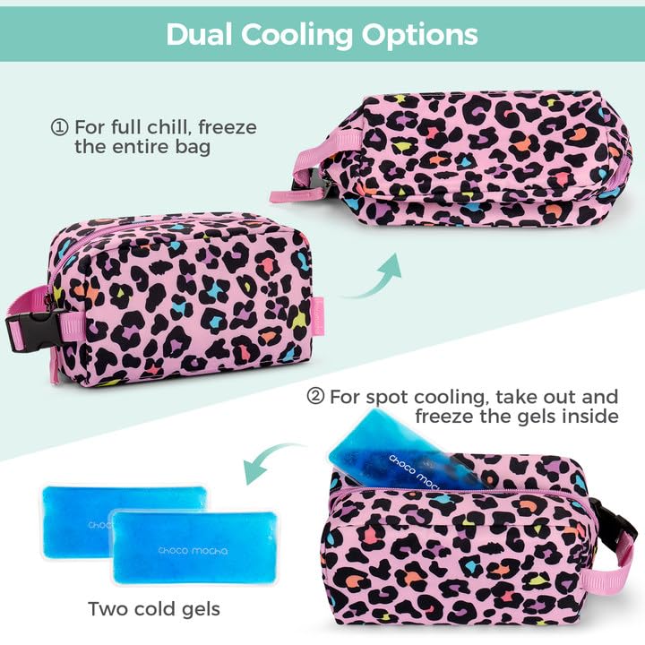 Choco Mocha Snack Bag for Kids Small Cooler Bags Insulated & Freezable Snack Bag For School Toddler Snacks Bag, Fluid Purple