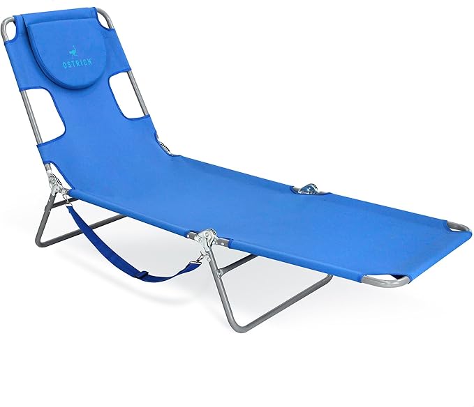 Ostrich the Original Chaise 72 x 22 Inch Lounge Portable Reclining Lounger, Outdoor Patio, Beach, Lawn, Camping, or Pool T...