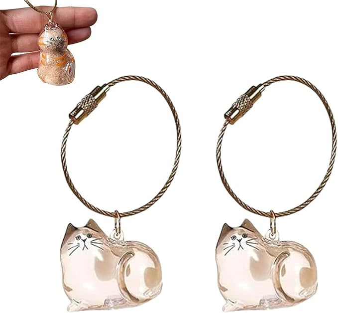 Pet Fur Memorial Keychain-Transparent cat Hair Keychain,Pendant for Cat & Dog Hair Collection -Animal Lovers Keepsake Gift