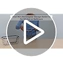 Amazon Basics Stackable Metal Wire Rectangular Storage Baskets for Kitchen, Bathroom or Pantry Organizing, 2 Count, Black