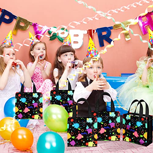 Sweetude 40 Pcs Glow in the Dark Gift Bags Glow Party Gift Treat Bag with Handles Non Woven Goodie Bags for Party