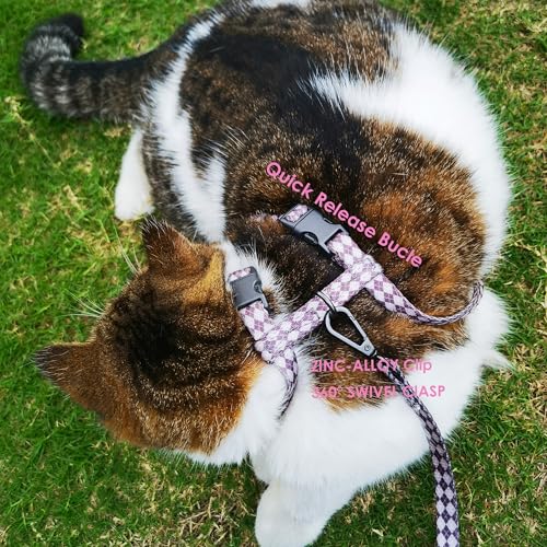 Muejjur Cat Harness and Leash Set, Escape-Proof Adjustable Kitten/Cat Harness for Walking & Travel, Easy Control, Comforta...