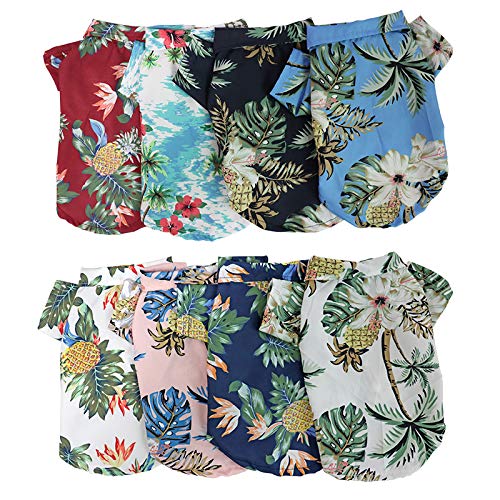 LHYZ PARK Hawaiian Beach Print Pet Dog Cat T-Shirts Cute for Small to Medium Dog Cats Cool Summer Vest Camp Shirt Clothes...