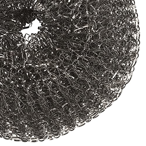 Heavy-Duty Stainless Steel Wool Barbecue Grill Cleaning Scrubber Pads, Replacement Steel Wool Brush Head, 2 Pack