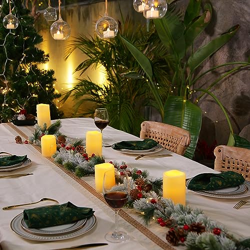 Homemory 9 Pack Flameless Candles, Outdoor Waterproof, Battery Operated LED Pillar Candles with Remote Control and Timer, ...