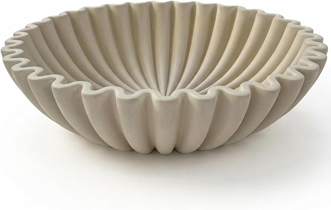 OAKOA Concrete Decorative Bowl - Organic Modern Home Decor Bowl - Decorative Objects - Cement Fruit Bowl - Modern Organic ...