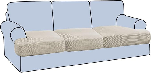 H.VERSAILTEX Stretch 3 Piece T Cushion Sofa Slipcovers Individually Sofa Cushion Covers for 3 Cushion Couch Sofa Seat Cush...