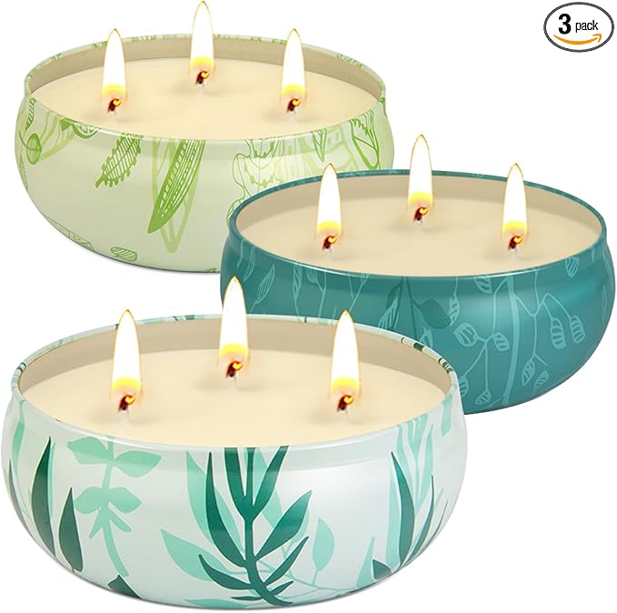 Citronella Candles Outdoor, Large Citronella Candle Outdoor for Patio, 3 Pack 12oz Summer Candle Bulk for Home Garden Yard...