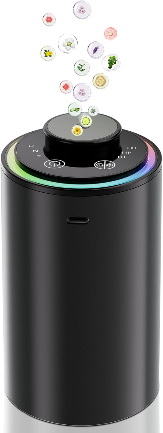 Waterless Essential Oil Diffuser, Portable Aromatherapy Diffuser,3 Countdown Timers & 3 Mist Levels for Home, Room, Car, O...