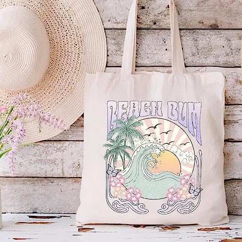 Kimoli Canvas Tote Bag Aesthetic Cute Beach Bag Reusable Grocery Shopping Bags Totes for Women Inspirational DM12C