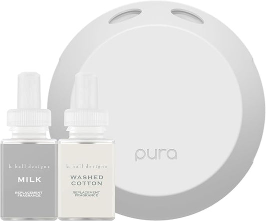 Pura Smart Home Fragrance Device Starter Set - Pura 4 - Scent Diffuser for Home - Includes Fragrance Aroma Diffuser - Squa...