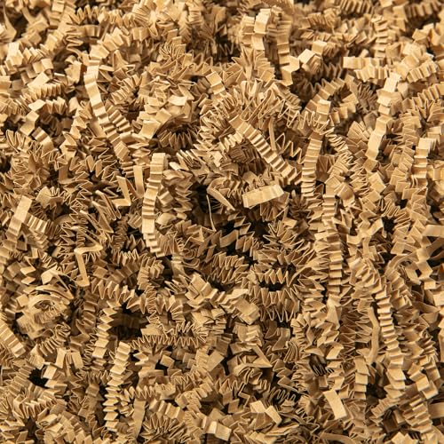 Mefleet 2 LB Crinkle Cut Paper Shred Filler Brown Crinkle Shredded Paper for Gift Box - Gift Basket Bag Filler - Kraft Gra...