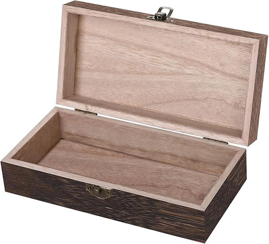 Vintage Wood Storage Box Rectangular Solid Wood Gift Box Keepsake Boxes Storage Bins With Lids For Sunglass Case Locker Or...