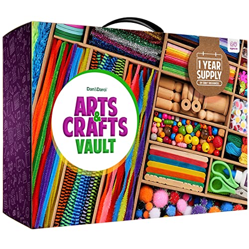Dan&Darci Arts and Crafts Vault - Craft Supplies Kit in a Box - Easter Gift for Kids Ages 4 5 6 7 8 9 10 11 & 12 Year Old ...