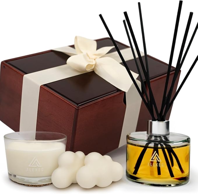 Essential Oil Diffuser Set Jasmine Reed Diffuser Fragrance – Infuser Aroma Gift Set – Room Scent Aesthetic – Home Fragranc...