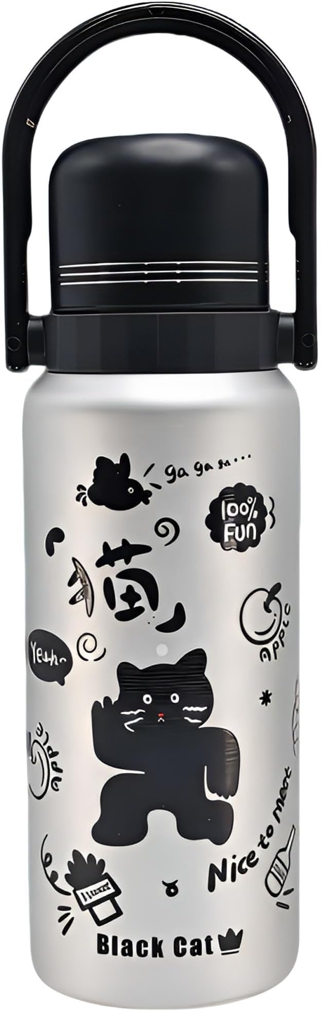 YJMOE 27oz Insulated Water Bottle, Stainless Steel cute cup with Straw & Direct-Drink Lid, Leak-Proof Travel Cup with Hand...