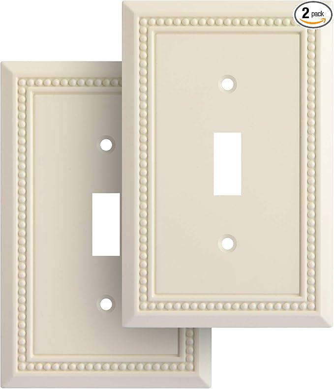 Henne Bery Sunken Pearls Heavy Duty Decorative Wall Plate Switch Plate Outlet Cover, Durable Solid Zinc Alloy (Single Togg...