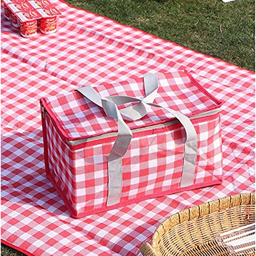 Insulated Picnic Cooler Bag - Zippered Top, Keeps Hot or Cold - Perfect for Picnics, Beach, Food Delivery & Outdoor (13.8x...