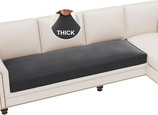 H.VERSAILTEX Fleece Couch Cushion Covers Stretch Couch Covers for 3 Cushion Couch Sofa Thick and Soft Couch Covers Washabl...