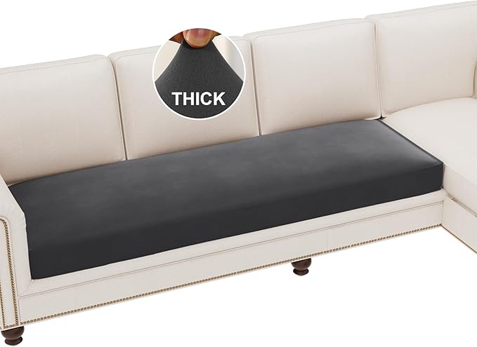 H.VERSAILTEX Fleece Couch Cushion Covers Stretch Couch Covers for 3 Cushion Couch Sofa Thick and Soft Couch Covers Washabl...