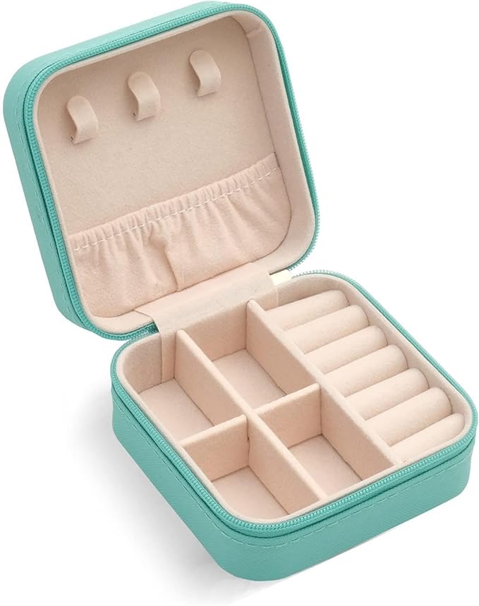 TRODANCE Mini Jewelry Travel Case, Small Portable Jewellry Organizer Box Portable Display Storage Box for Rings Earrings N...
