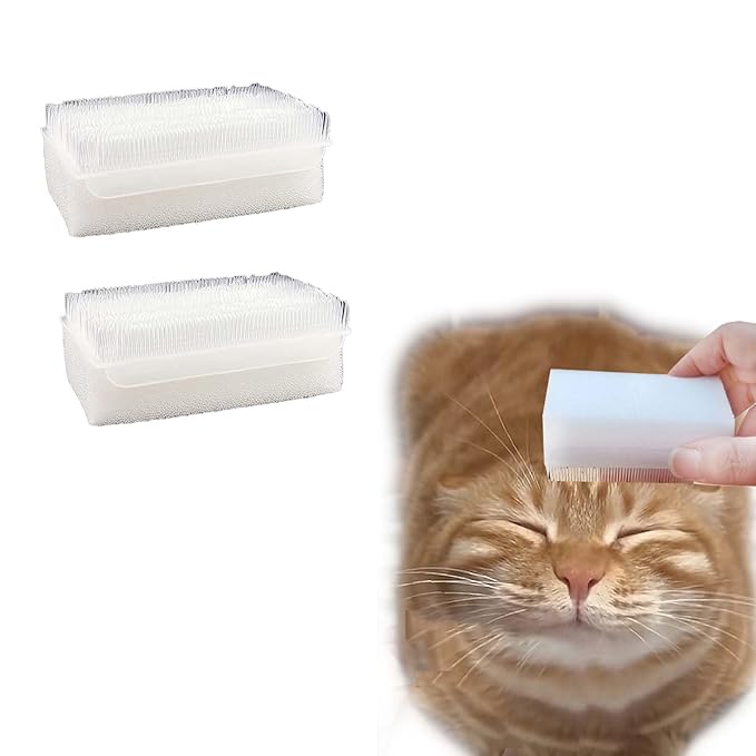 SoarExcelyy 2PC Soft Cat Brush for Grooming - Gentle Cat Tongue Brush with 1300+ Barbed Serrations, Brushes for Sensitive ...