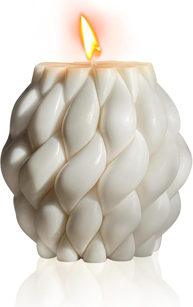 Knot Ball Candle Beautiful Handmade Pillar Scented Soy Wax, Elegant Pillar Bubble Candle Housewarming Gift Home Room Shelf...