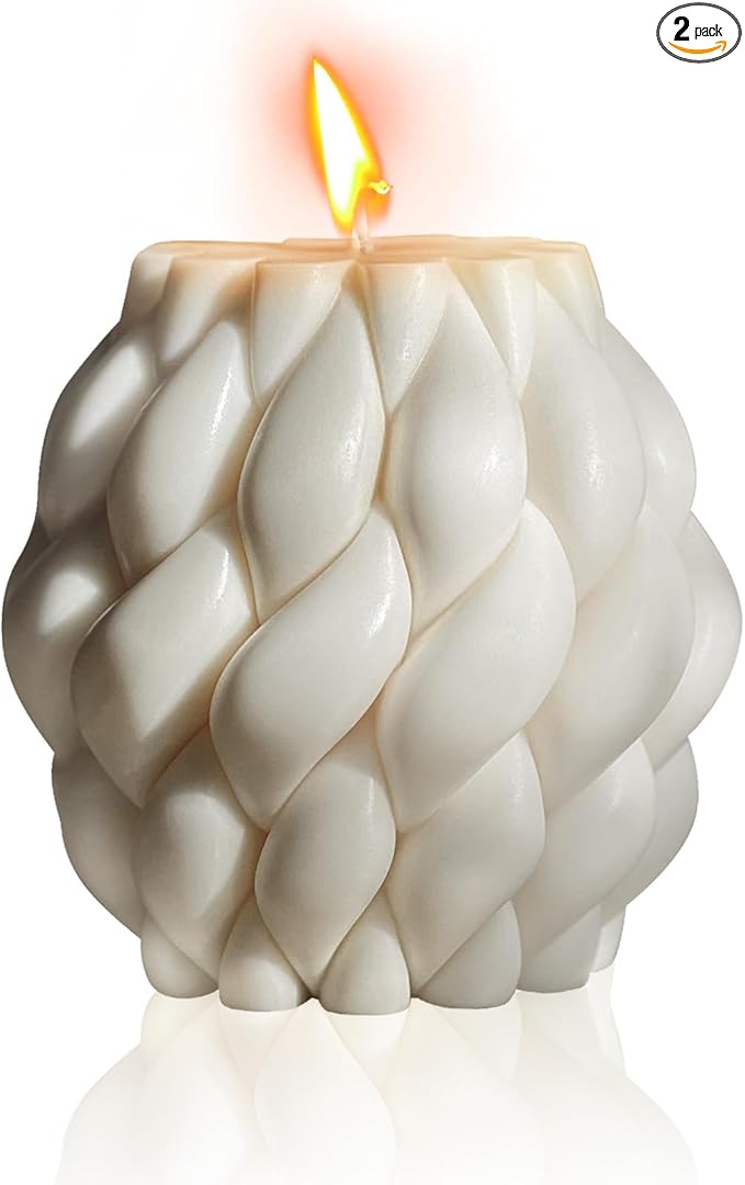 Knot Ball Candle Beautiful Handmade Pillar Scented Soy Wax, Elegant Pillar Bubble Candle Housewarming Gift Home Room Shelf...