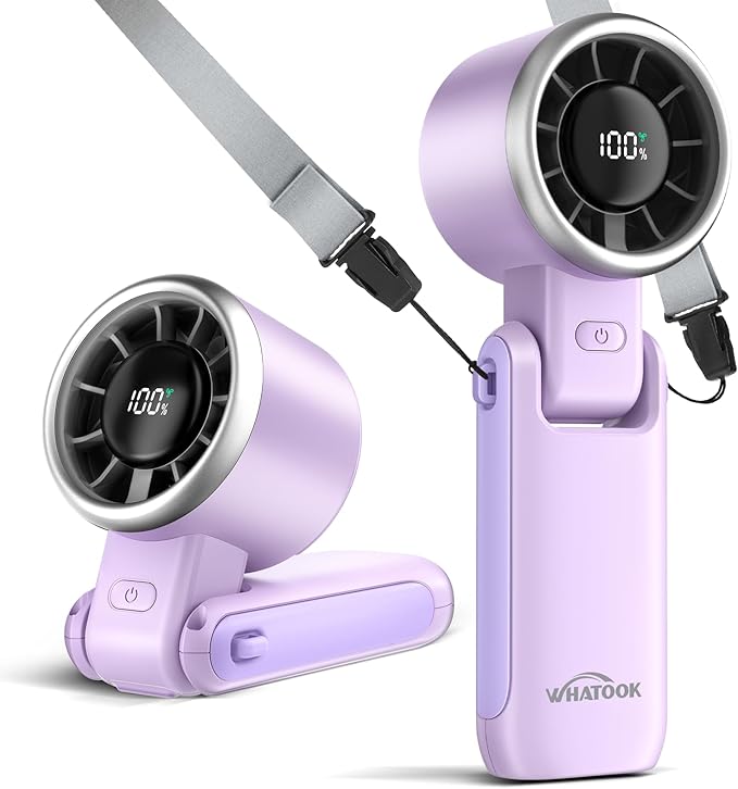 WHATOOK Portable Handheld Turbo Fan:12m/s Strong Wind 15000RPM High Speed Mini Fan, 4000mAh Battery Rechargeable Personal ...