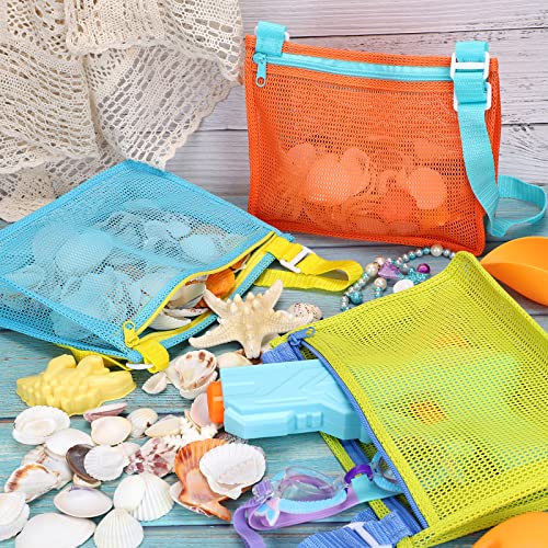 Tagitary Beach Toy Mesh Beach Bag Kids Shell Collecting Bag Beach Sand Toy Totes for Holding Shells Beach Toys Sand Toys S...