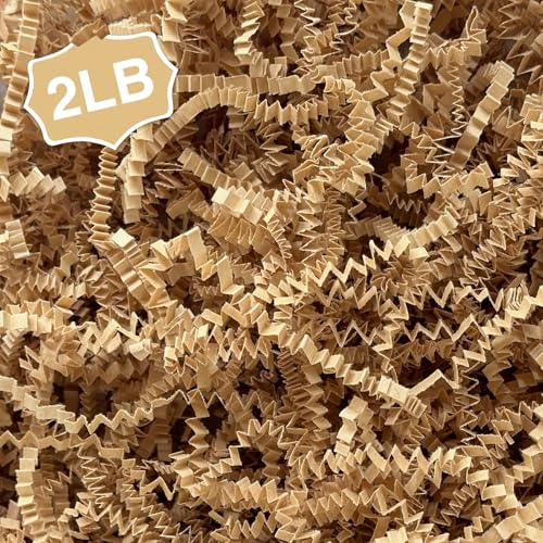 Corlcol 2LB Crinkle Cut Paper Shred Filler for Bag Gift Box Basket Confetti Paper Shreded Stuffing Decoration for Christma...